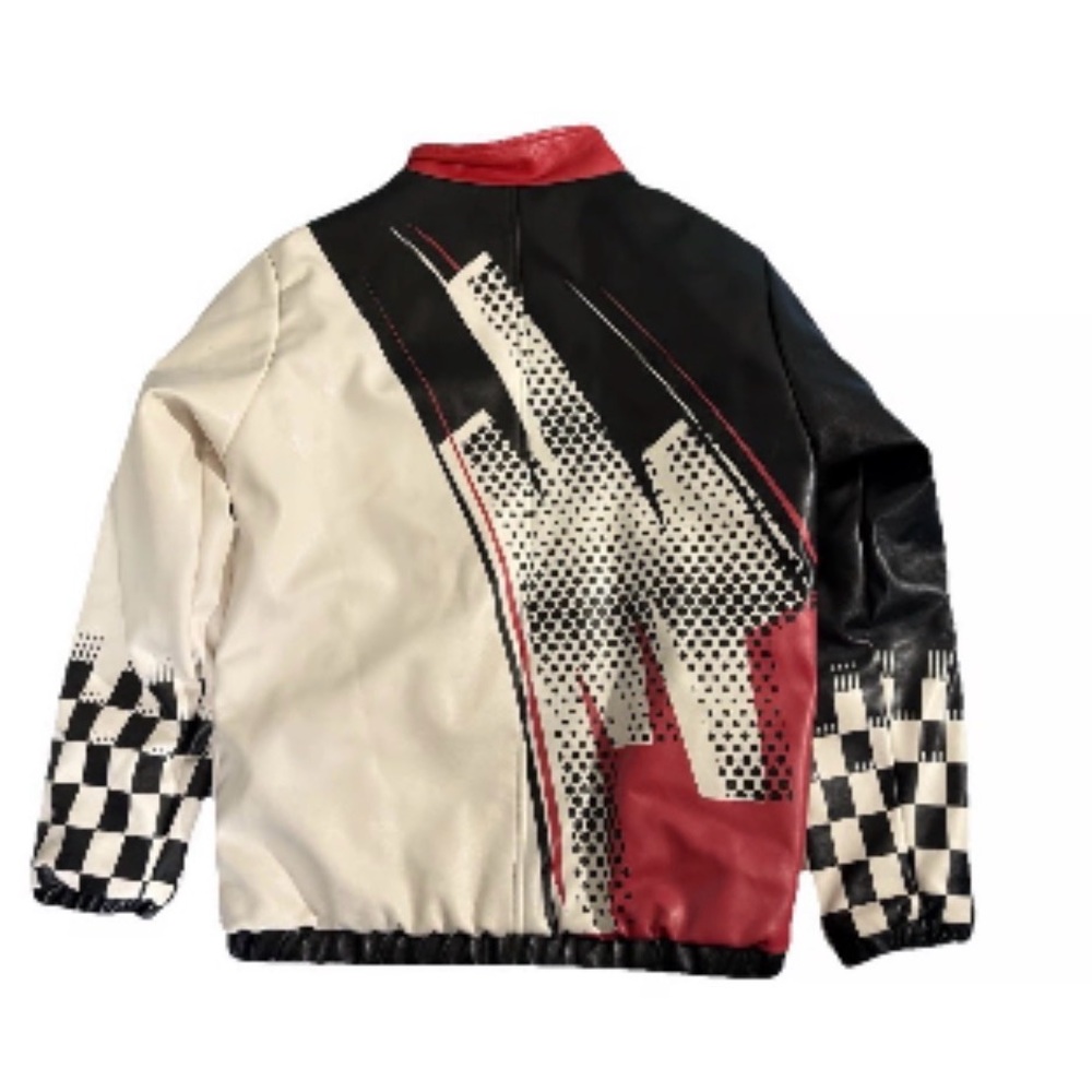Reason Men's Black, Cream, and Red Bomber Jacket - Picture 2 of 5